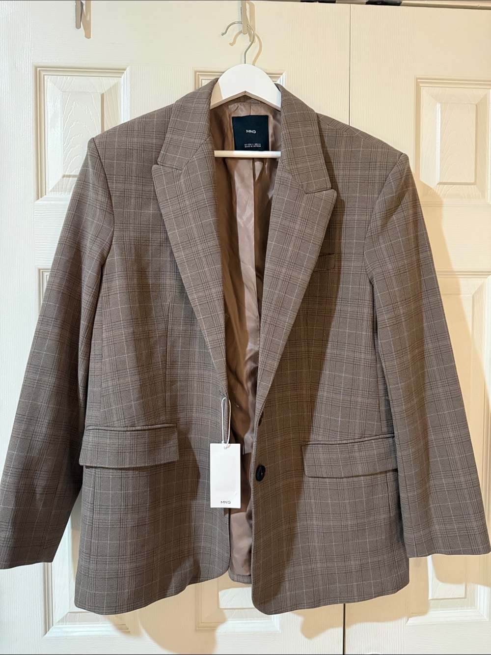 NWT Mango Check Suit Blazer